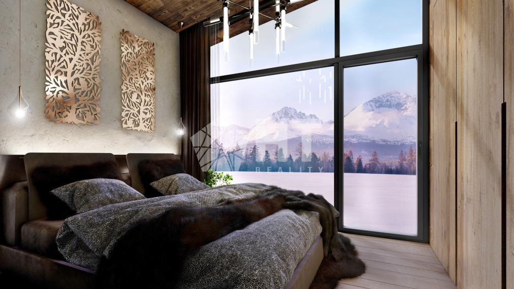 4 izbový „Chalet Grandview A“ Vysoké Tatry - Stará Lesná s 2 kúpeľňami a exkluzívnym výhľadom na Vysoké Tatry