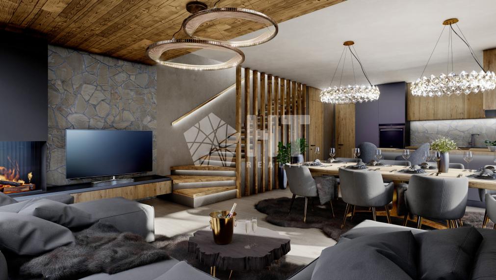 4 izbový „Chalet Grandview A“ Vysoké Tatry - Stará Lesná s 2 kúpeľňami a exkluzívnym výhľadom na Vysoké Tatry