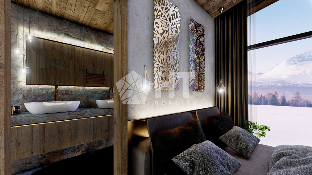 4 izbový „Chalet Grandview C“ Vysoké Tatry - Stará Lesná , s 2 kúpeľňami  a pozemkom o výmere 225 m2