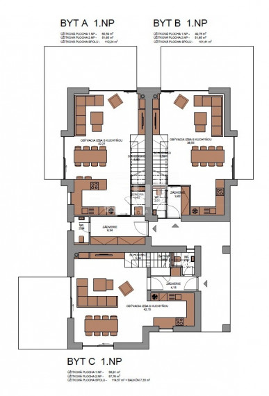 4 izbový „Chalet Grandview C“ Vysoké Tatry - Stará Lesná , s 2 kúpeľňami  a pozemkom o výmere 225 m2