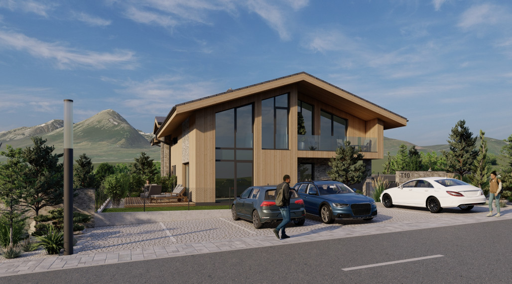 4 izbový „Chalet Grandview C“ Vysoké Tatry - Stará Lesná , s 2 kúpeľňami  a pozemkom o výmere 225 m2