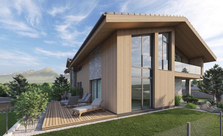 4 izbový „Chalet Grandview C“ Vysoké Tatry - Stará Lesná , s 2 kúpeľňami  a pozemkom o výmere 225 m2 - fotografia 1