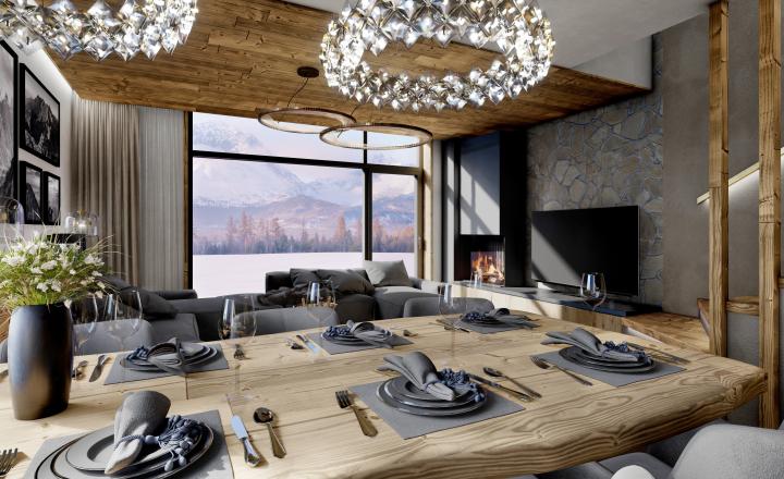 4 izbový „Chalet Grandview C“ Vysoké Tatry - Stará Lesná , s 2 kúpeľňami  a pozemkom o výmere 225 m2 - fotografia 2