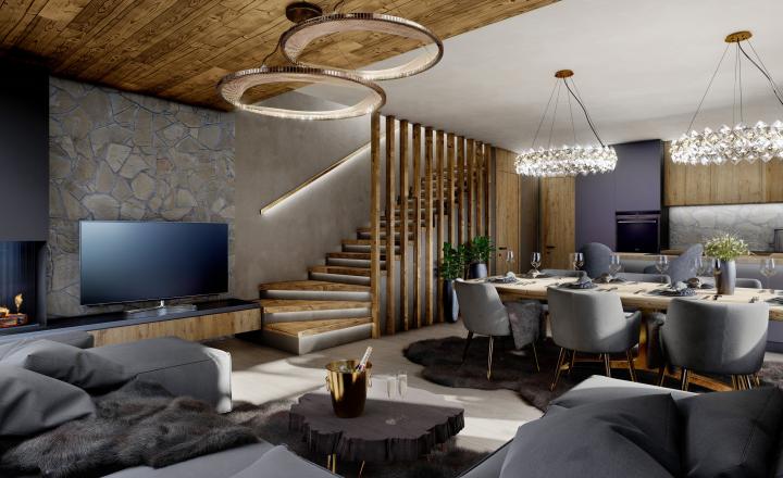 4 izbový „Chalet Grandview C“ Vysoké Tatry - Stará Lesná , s 2 kúpeľňami  a pozemkom o výmere 225 m2 - fotografia 22